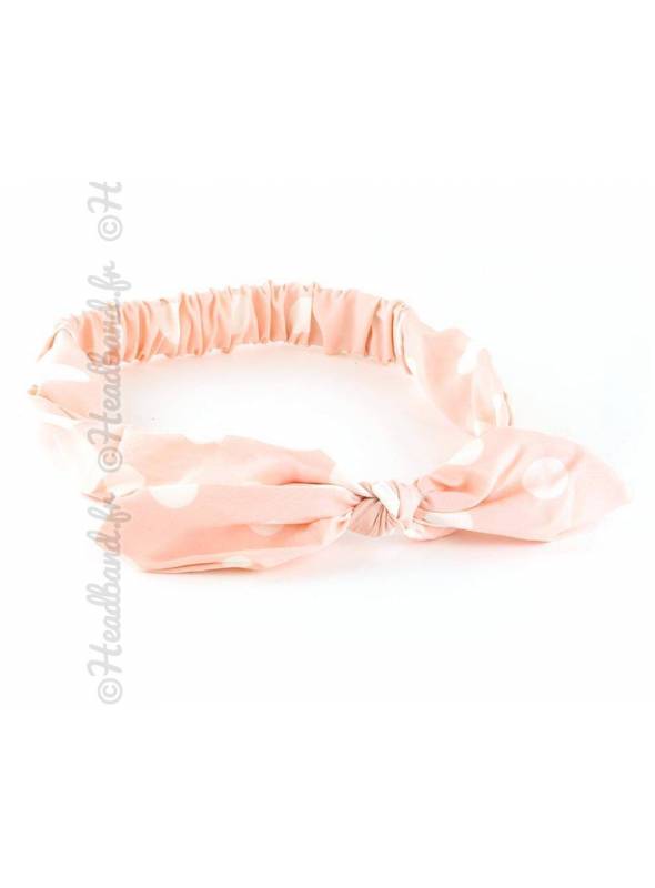 Bandeau noeud pois rose clair