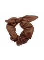 Chouchou noeud en cuir marron