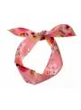 Bandeau fil de fer motif fleur rose