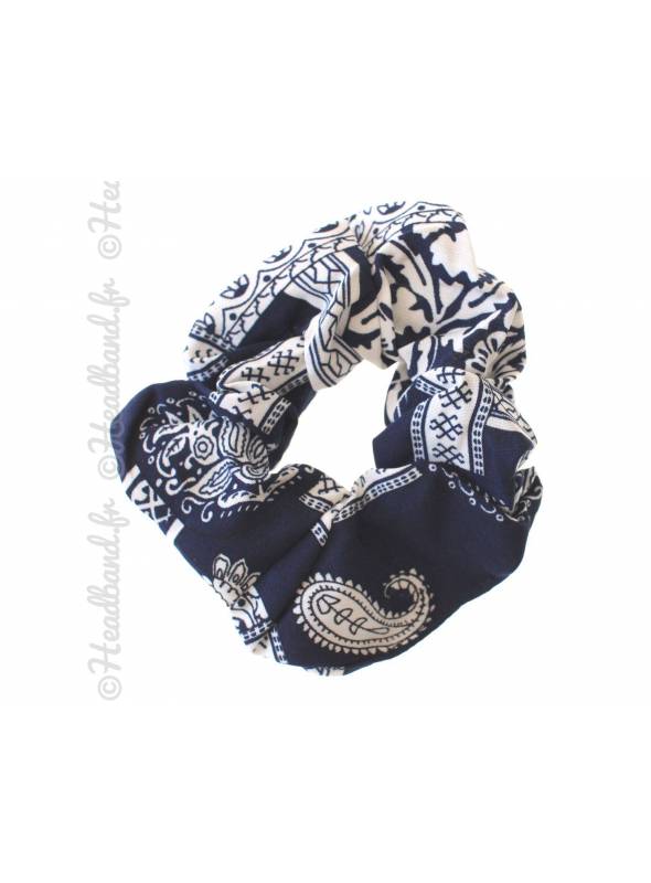 Chouchou motif bandana bleu