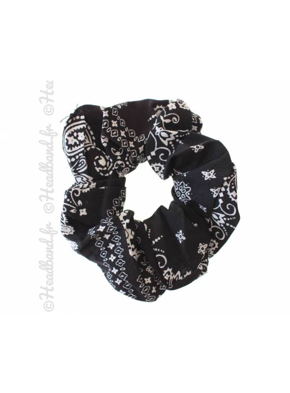 Chouchou motif bandana noir