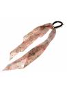 Chouchou long rétro fleuri rose