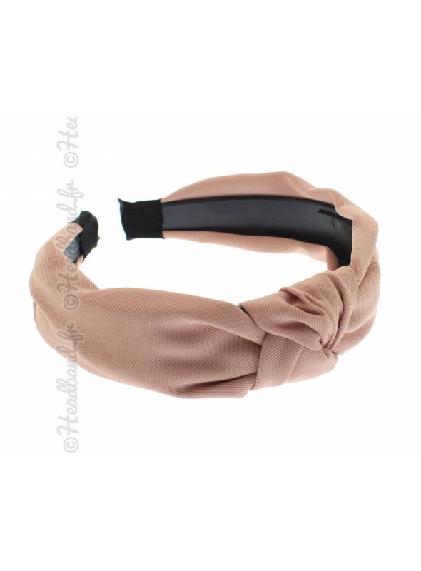 Serre-tête turban rétro uni rose