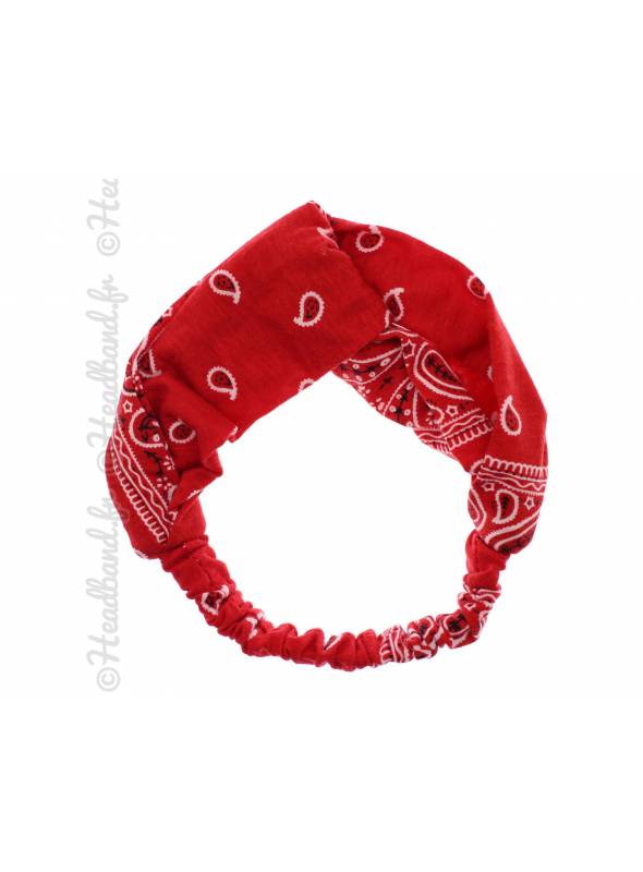 Bandana turban croisé rouge
