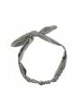 Headband noeud tissu uni gris