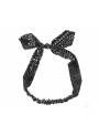 Headband noeud textile motif fleurs noir