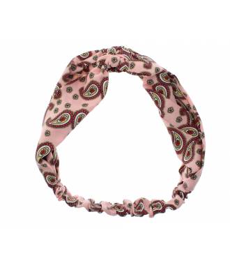 Bandeau rétro noeud marin palmettes rose