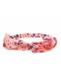 Bandeau satin fille papillon corail