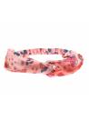 Bandeau satin fille papillon corail