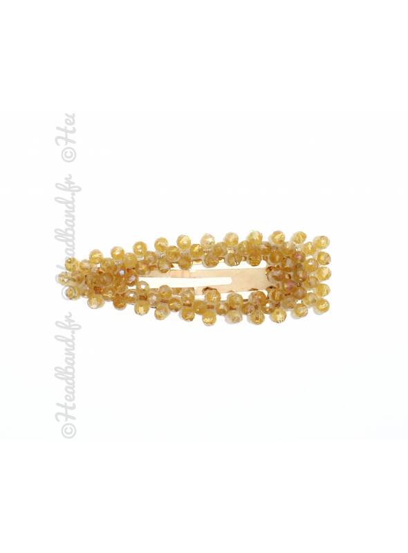 Barrette chic en perles champagne