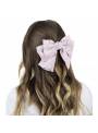 Grande barrette noeud fleuri rose
