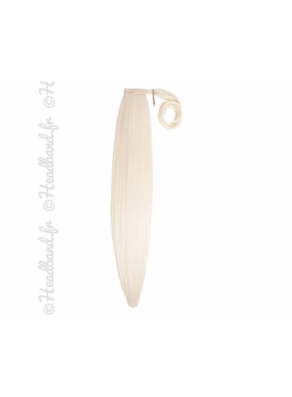 Postiche queue de cheval lisse 66 cm - Blond platine