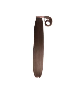 Postiche queue de cheval lisse 66 cm - Noisette