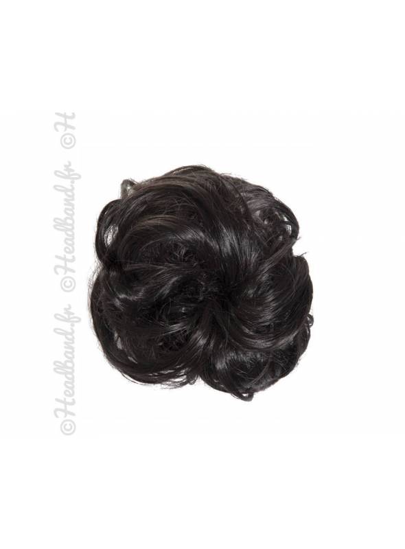 Postiche chouchou chignon flou - Brun