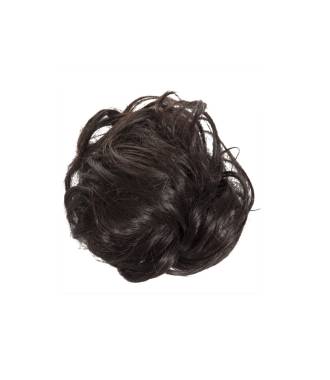 Postiche chouchou chignon flou - Châtain foncé