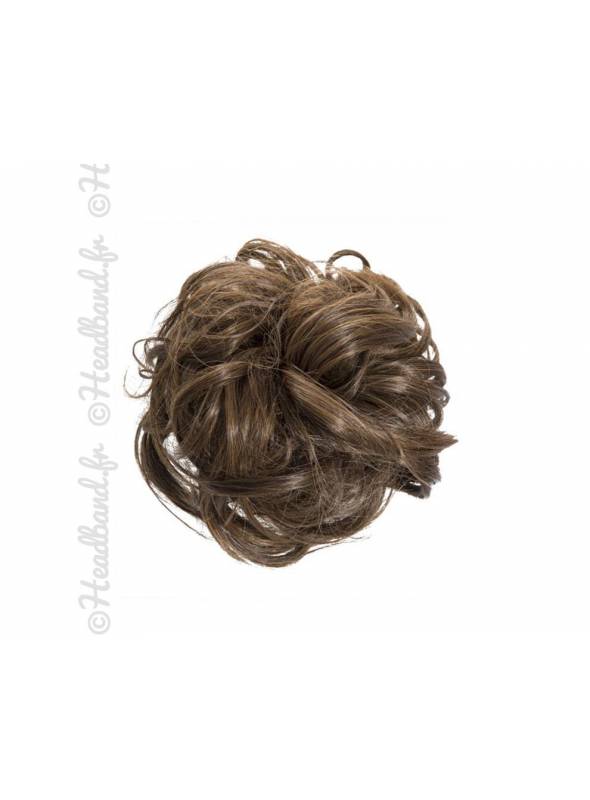 Postiche chouchou chignon flou - Châtain caramel