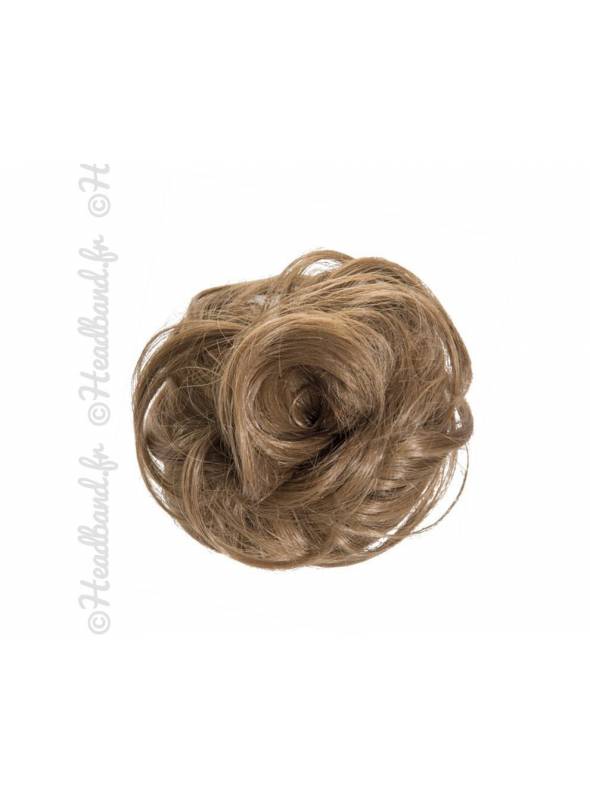 Postiche chouchou chignon flou - Châtain doré