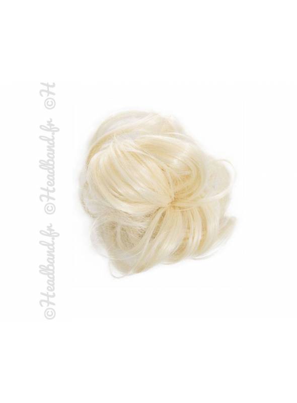 Postiche chouchou chignon flou - Blond platine