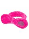 Bandeau maquillage soin fushia en peluche