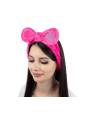 Bandeau maquillage soin fushia en peluche