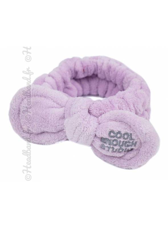 Bandeau maquillage soin violet en peluche