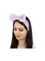 Bandeau maquillage soin violet en peluche