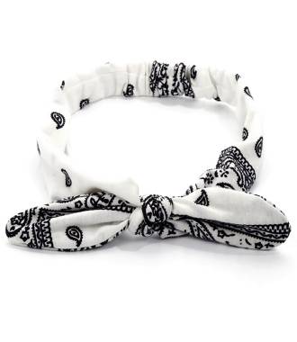 Bandeau noeud motif bandana blanc
