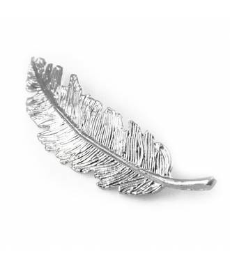 Barrette cheveux feuille argentée