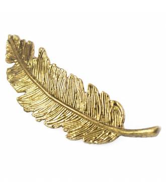 Barrette feuille antique bronze