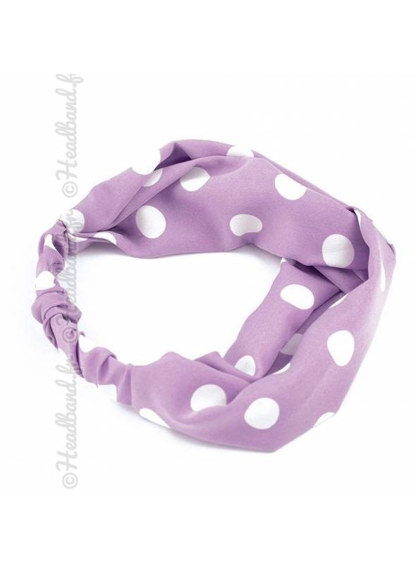 Bandeau pois croisé rétro rose