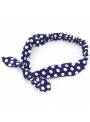 Bandeau noeud motif pois bleu