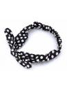 Bandeau noeud motif pois noir