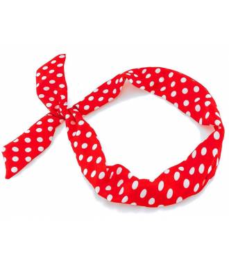 Bandeau fil de fer pois rouge et blanc