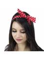 Bandeau fil de fer pois rouge et blanc