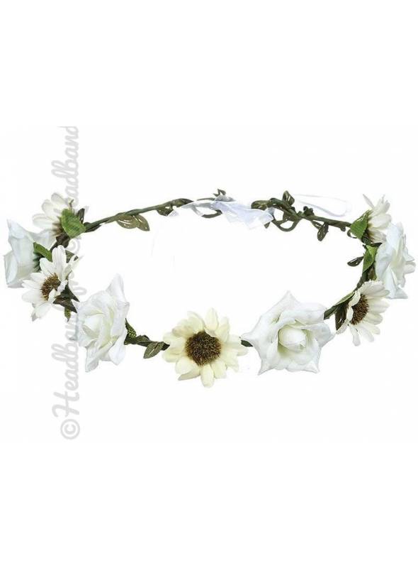 Couronne de fleurs blanche simple