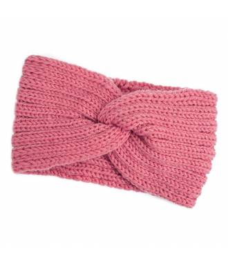 Bandeau maille simple croisé rose