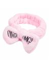 Bandeau maquillage inscription OMG rose clair