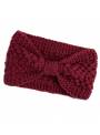 Bandeau hiver maille noeud rouge