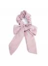 Chouchou cheveux uni noeud rose