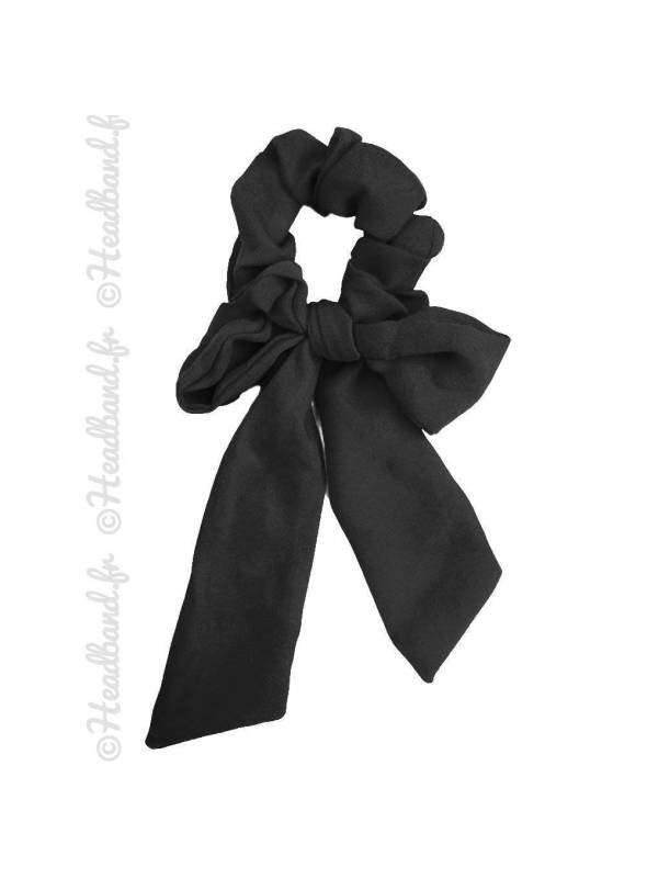 Chouchou cheveux uni noeud noir