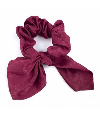 Chouchou cheveux noeud uni bordeaux