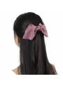 Chouchou cheveux noeud uni rose poudré