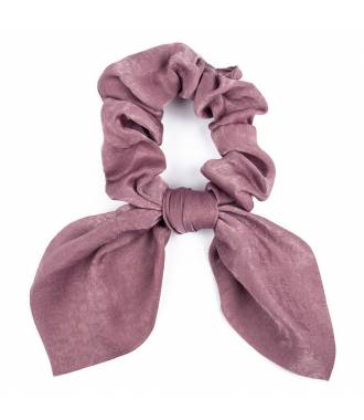 Chouchou cheveux noeud uni rose poudré