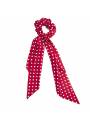 Chouchou cheveux foulard pois rouge