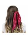 Chouchou cheveux foulard pois rouge