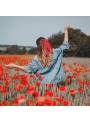 Chouchou cheveux foulard pois rouge