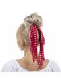 Chouchou cheveux foulard pois rouge