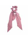 Chouchou cheveux foulard pois rose