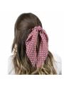 Chouchou cheveux foulard pois rose