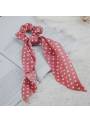 Chouchou cheveux foulard pois rose